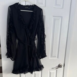 Do + Be Black Long-sleeve Mini Dress
